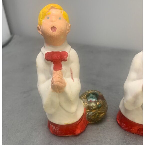 Vintage 1977 B & C Chalkware Choir Boy Candle Holders Set of 2 - Picture 2 of 14